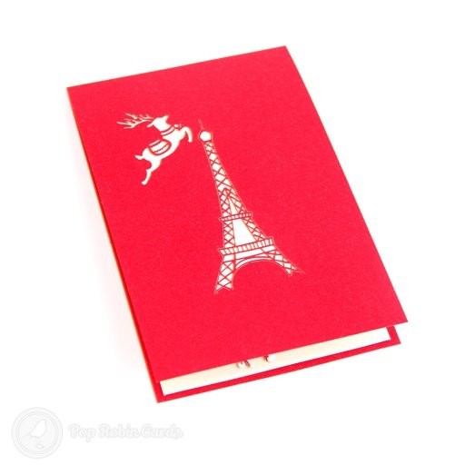 Tower & Deer Christmas Handmade 3D Pop-Up Card