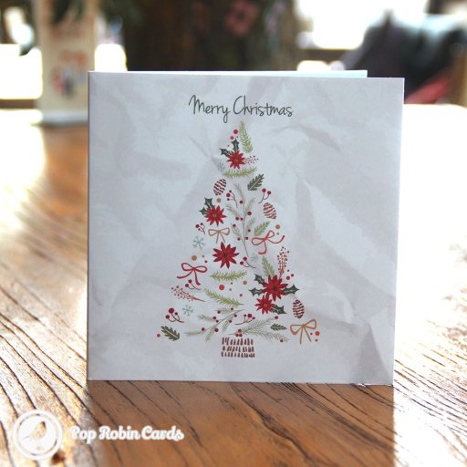 Colourful Rudolf & Christmas Tree Handmade 3D Pop-Up Christmas Card