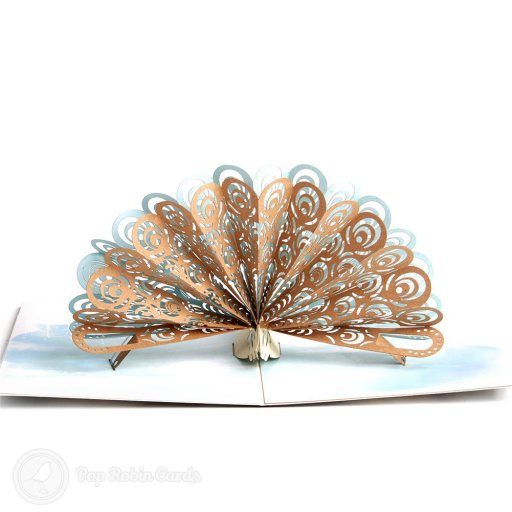 Embossed Peacock Handmade 3D Pop-Up Card