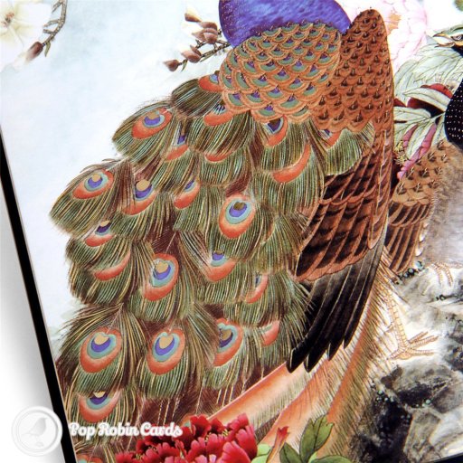 Embossed Peacock Handmade 3D Pop-Up Card