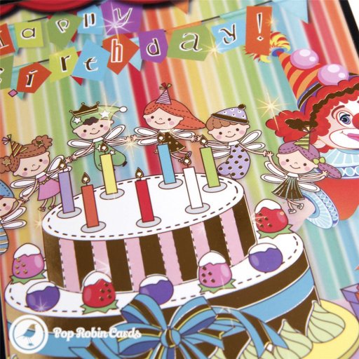Embossed Fairy Birthday Party Handmade 3D Pop-Up Foil Card