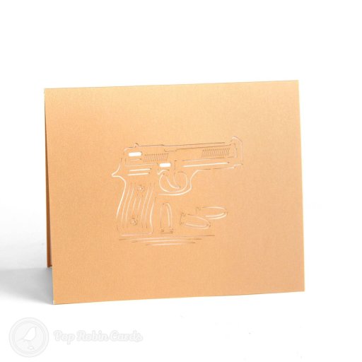 Pistol 3D Handmade Pop Up Card