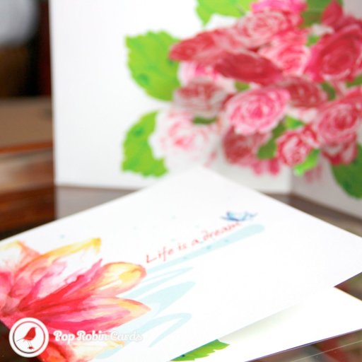 Life Is A Dream Flower Bouquet Handmade 3D Pop-Up Card