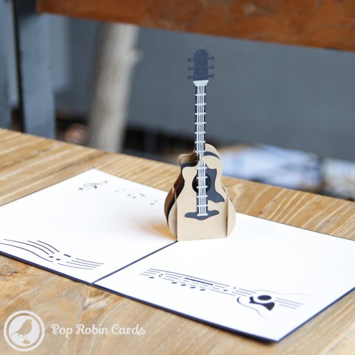 Acoustic Guitar 3D Pop-Up Greetings Card