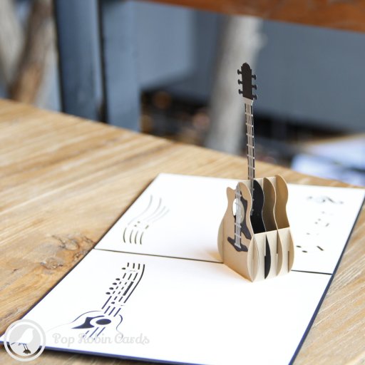 Acoustic Guitar 3D Pop-Up Greetings Card