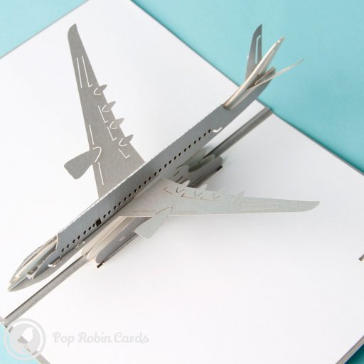 Airplane 3D Pop-Up Greetings Card