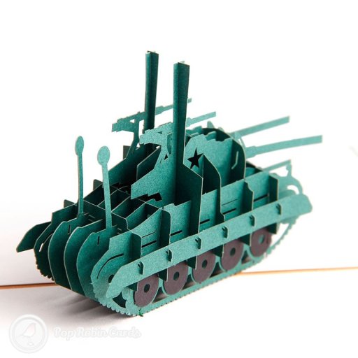 Army Tank 3D Pop Up Greeting Card