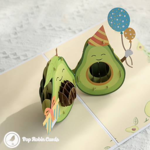 Avo Great Birthday Avocados Handmade 3D Pop Up Greeting Card