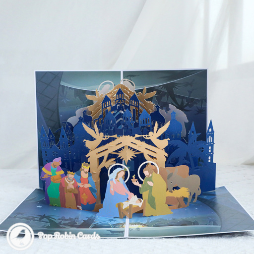 Baby Jesus In Bethlehem Nativity 3D Pop Up Christmas Card