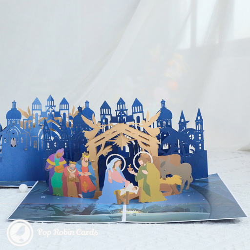 Baby Jesus In Bethlehem Nativity 3D Pop Up Christmas Card