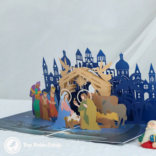 Baby Jesus In Bethlehem Nativity 3D Pop Up Christmas Card