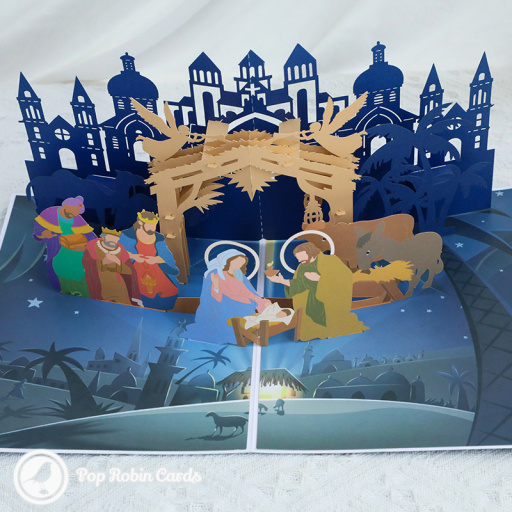 Baby Jesus In Bethlehem Nativity 3D Pop Up Christmas Card