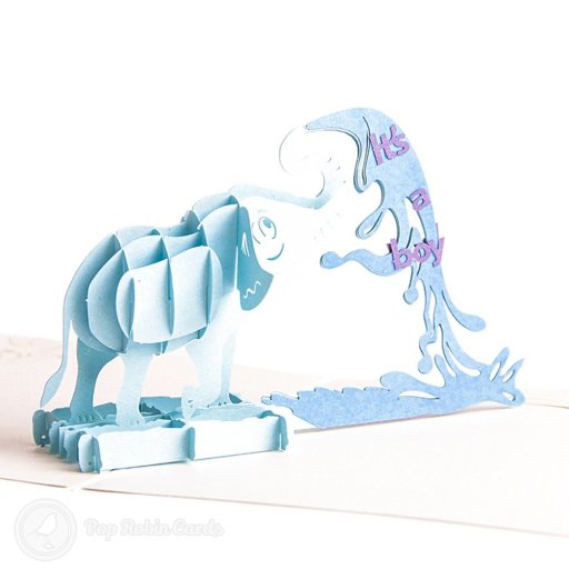Baby Shower 3D Handmade Pop Up Card With Elephant Design