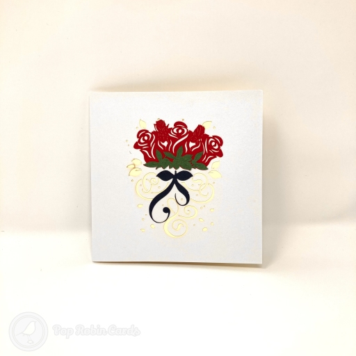 Basket Of Roses 3D Handmade Pop Up Card