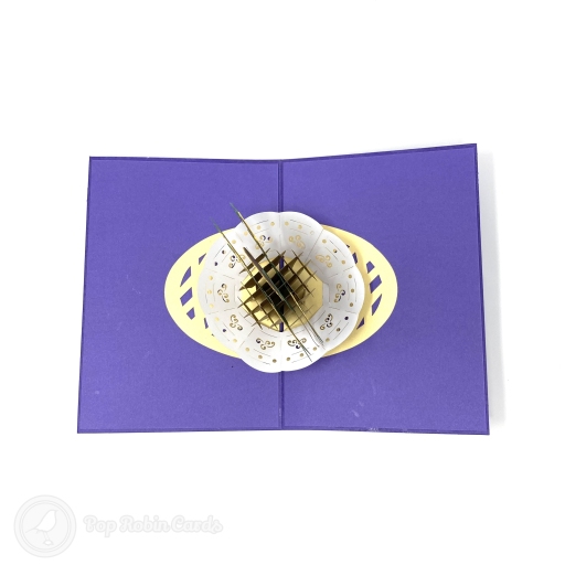 Basket Of Yellow Pansies 3D Pop Up Handmade Greetings Card