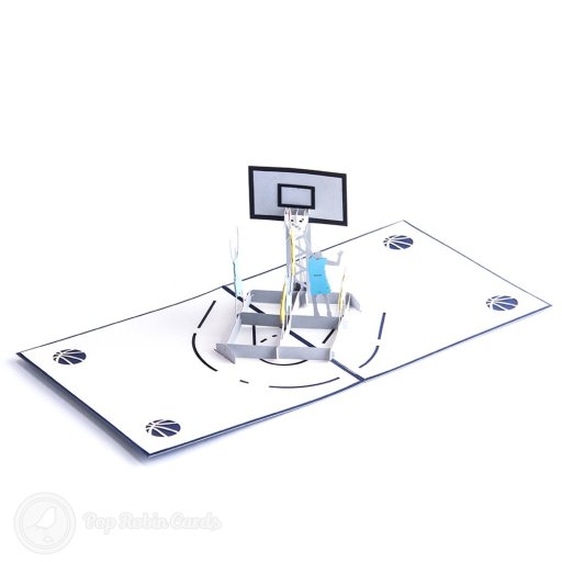 Basketball Players 3D Pop Up Greeting Card