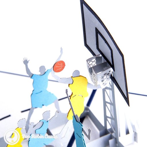 Basketball Players 3D Pop Up Greeting Card