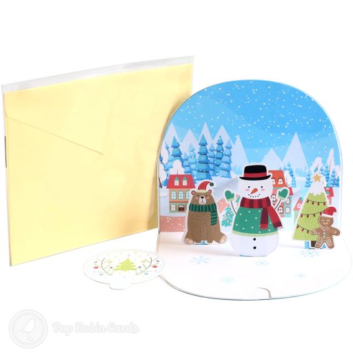 Snowman & Gingerbread Man 3D Pop-Up Christmas Card