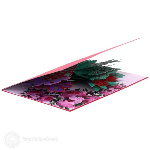 Beautiful Rose Bouquet Handmade 3D Pop-Up Card