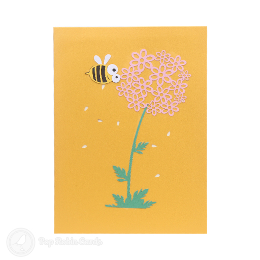 Busy Bumble Bee On Flower Handmade 3D Pop Up Card