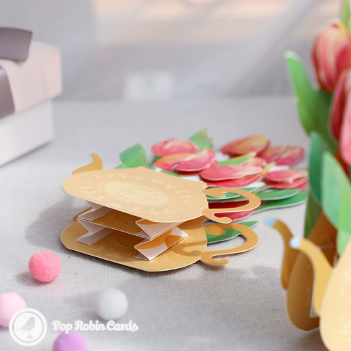 "Thank You" Bouquet Of Tulip Flowers 3D Pop Up Card