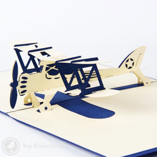 Biplane 3D Pop-up Greetings Card