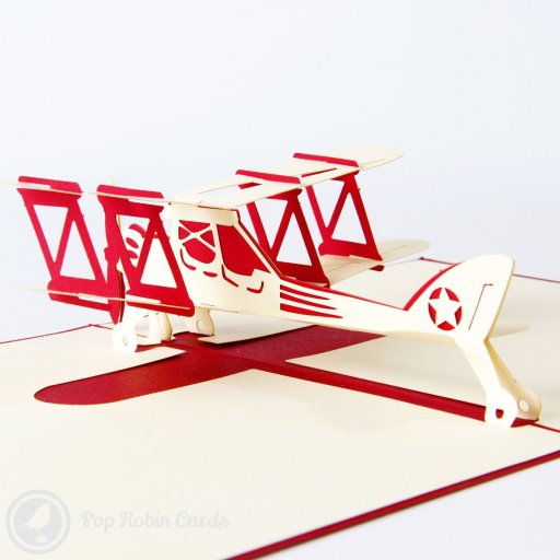 Biplane 3D Pop-up Greetings Card