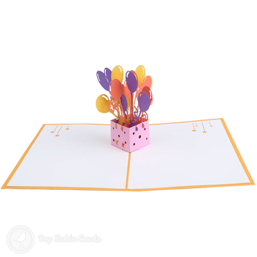 Box Of Balloons Handmade 3D Pop Up Card