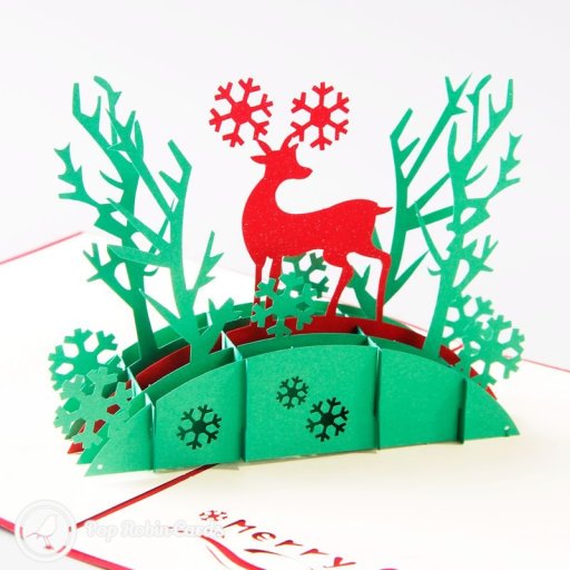 Bridge & Deer 3D Pop-Up Christmas Greetings Card