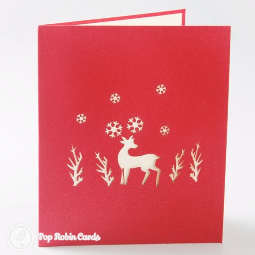 Bridge & Deer 3D Pop-Up Christmas Greetings Card