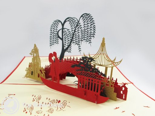 Bridge & River 3D Pop-Up Greeting Card