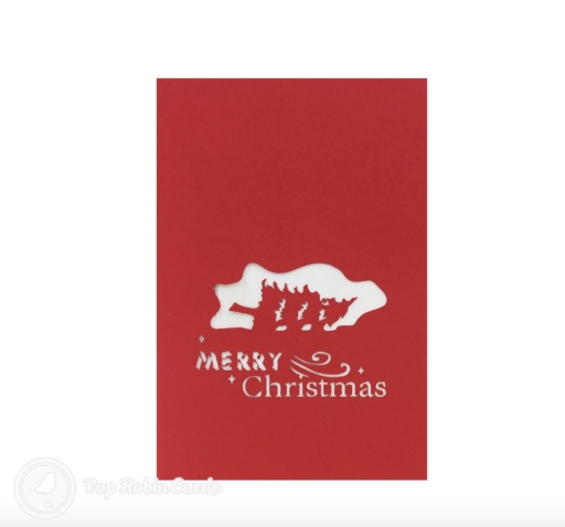 Bringing Home Christmas Trees 3D Pop Up Handmade Card