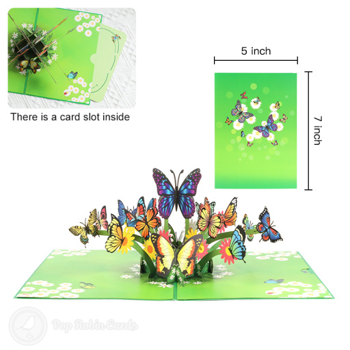 Butterfly Meadow Menagerie 3D Hademade Greetings Card