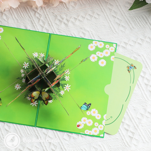 Butterfly Meadow Menagerie 3D Hademade Greetings Card