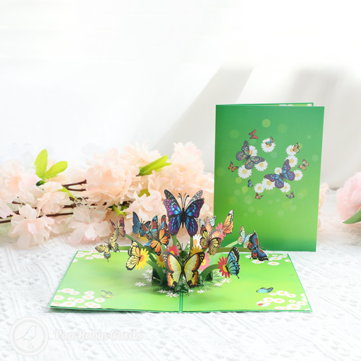 Butterfly Meadow Menagerie 3D Hademade Greetings Card