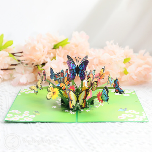 Butterfly Meadow Menagerie 3D Hademade Greetings Card