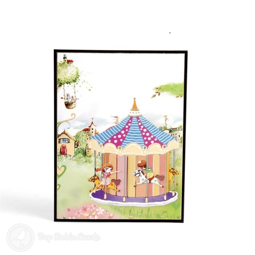 Magic Carousel Handmade 3D Pop Up Card