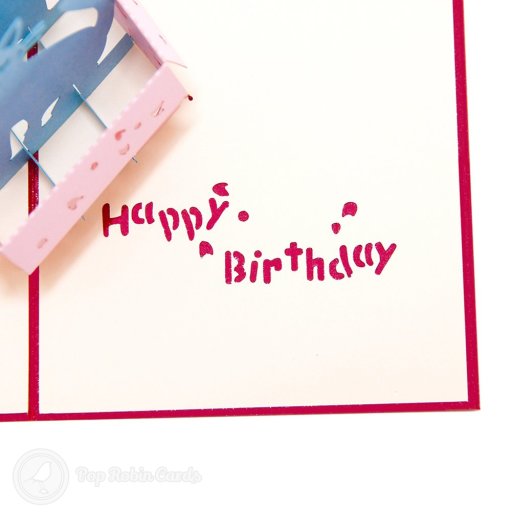 Cat in Box 3D Pop Up Birthday Card