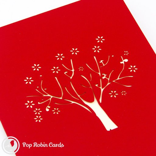 Cherry Tree Blooming 3D Pop-Up Greetings Card