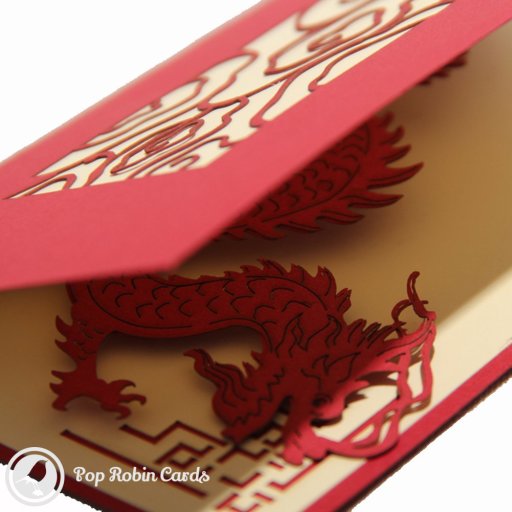 Chinese Dragon 3D Pop-Up Greeting Card