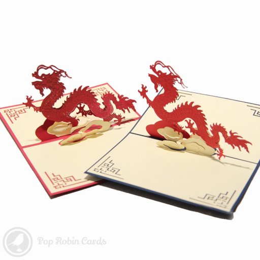 Chinese Dragon 3D Pop-Up Greeting Card