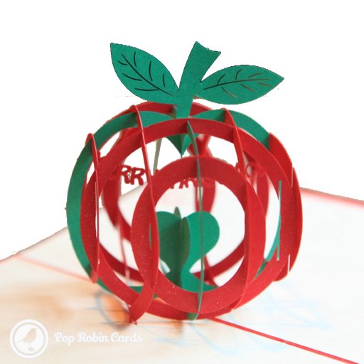Christmas Apple 3D Pop Up Greetings Card
