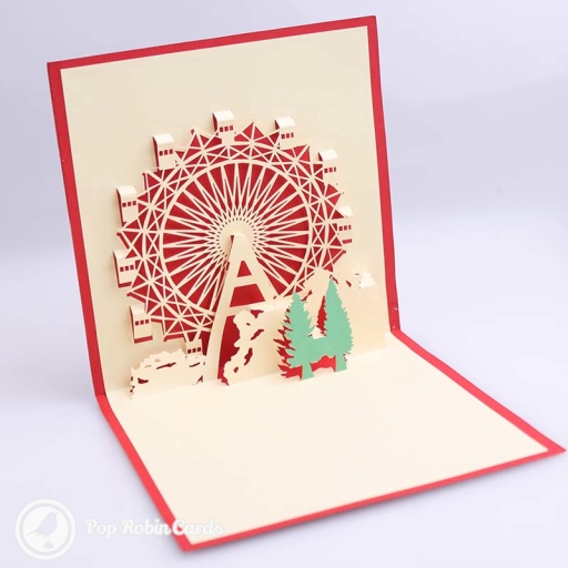Christmas Ferris Wheel 3D Pop Up Handmade Card