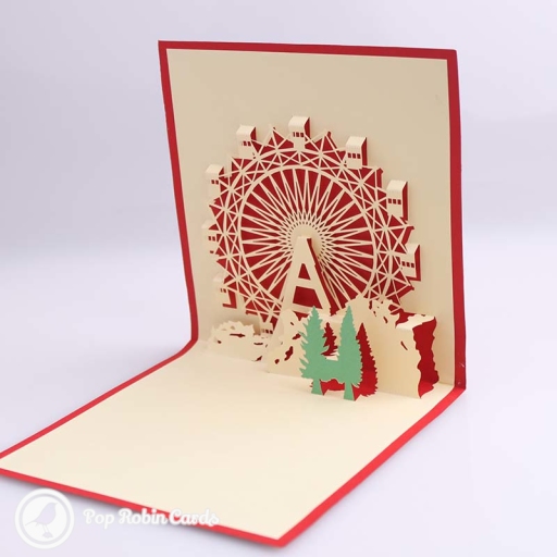 Christmas Ferris Wheel 3D Pop Up Handmade Card