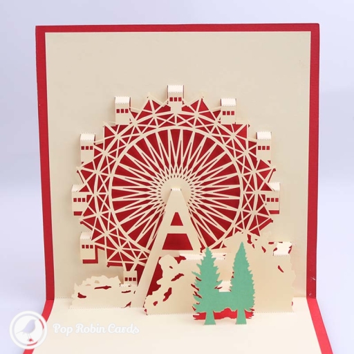 Christmas Ferris Wheel 3D Pop Up Handmade Card