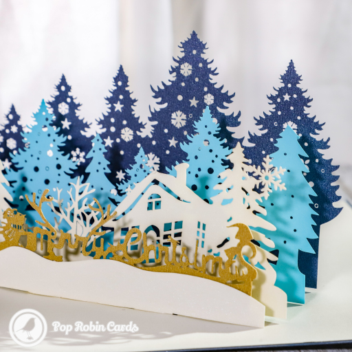 Christmas Forest Village 3D Pop Up Christmas Card