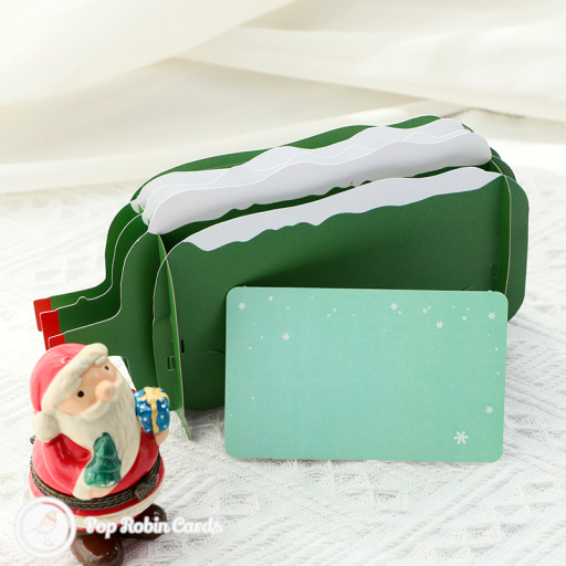 Christmas Scene In Green Bottle 3D Handmade Greetings Card