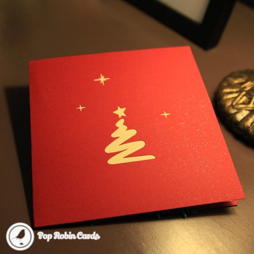 Christmas Tree with Baubles Handmade 3D Pop-Up Card