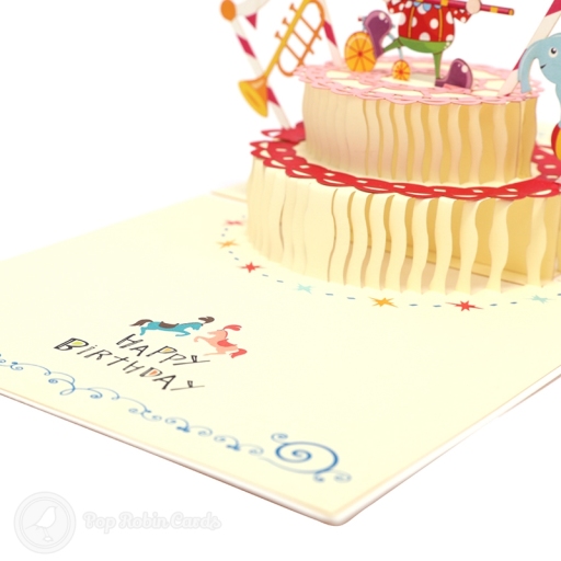Clown On Birthday Cake Handmade 3D Pop Up Birthday Card