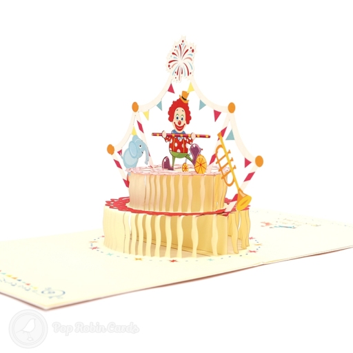 Clown On Birthday Cake Handmade 3D Pop Up Birthday Card